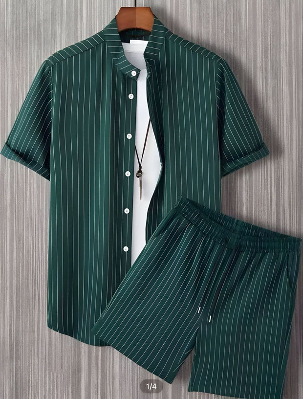 Beach Style Short Sleeve Shirt Men's Suit