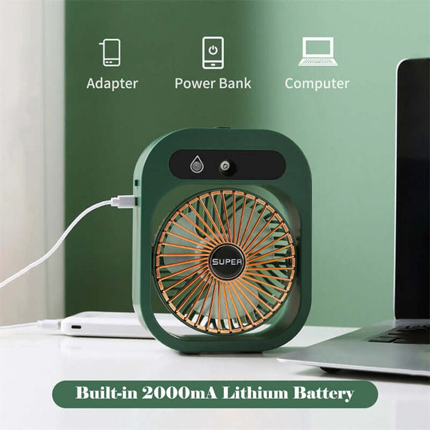 View details for Air Conditioning Fan Desk Misting Fan Air Cooler Cooling USB Rechargeable Humidifier Portable Spray Fan With 3 Wind Speeds Mist Fan For Home Air Conditioning Fan Desk Misting Fan Air Cooler Cooling USB Rechargeable Humidifier Portable Spr