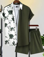 Beach Style Short Sleeve Shirt Men's Suit
