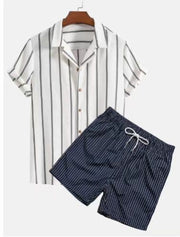 Beach Style Short Sleeve Shirt Men's Suit