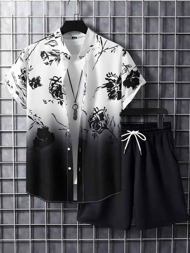 Beach Style Short Sleeve Shirt Men's Suit